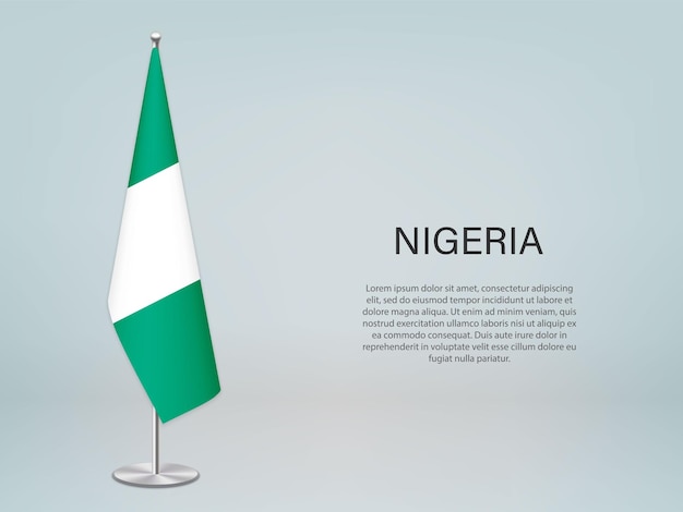 Nigeria hanging flag on stand Template forconference banner