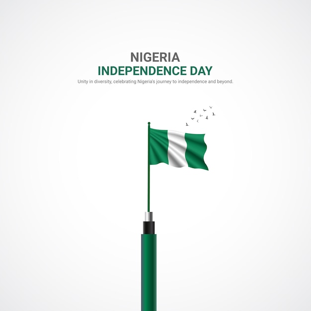 Vettore giorno dell'indipendenza della nigeria giorno della indipendenza della nigeria advertising creativo progettazione di social media post vettoriale illustrazione 3d