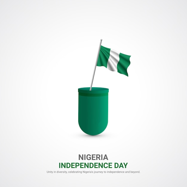 Vettore giorno dell'indipendenza della nigeria giorno della indipendenza della nigeria advertising creativo progettazione di social media post vettoriale illustrazione 3d