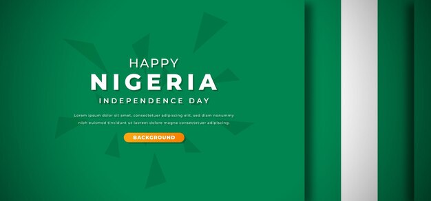 Vector nigeria independence day papercut background illustration for poster banner ads greeting card