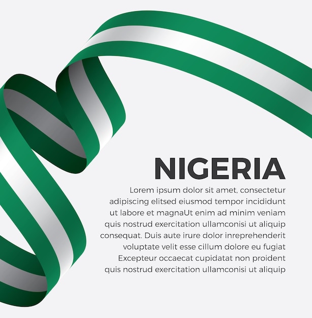 Nigeria lint vlag vectorillustratie op een witte achtergrond Premium Vector