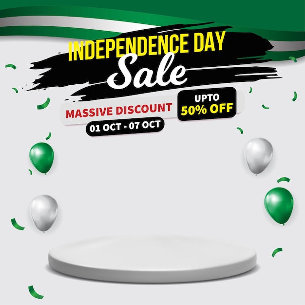 Vector nigeria national day sales banner, independence day promotion