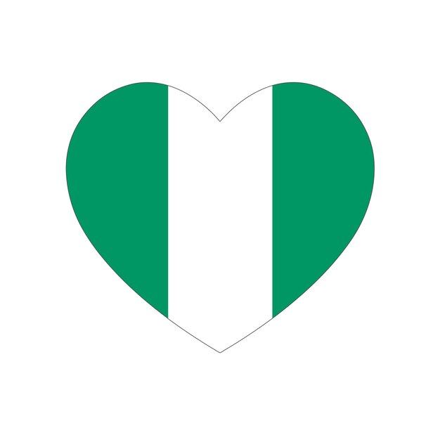 Nigeria national flag with a heart shape iconBenin vector map typography icon