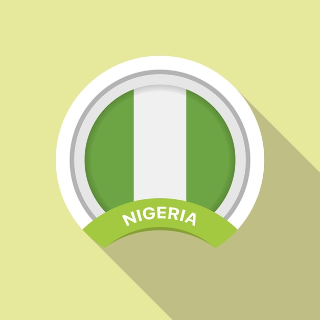 Vector nigeria round circle flag nigerian circular button banner icon