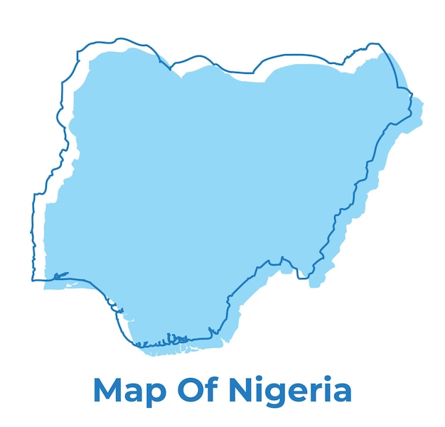 Vector nigeria simple outline map vector illustration