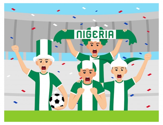 Nigeria Supporters in flat design