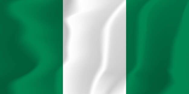 Nigeria Waved Flag Vector Illustration Background