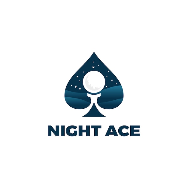 Вдохновение для дизайна логотипа night ace golf