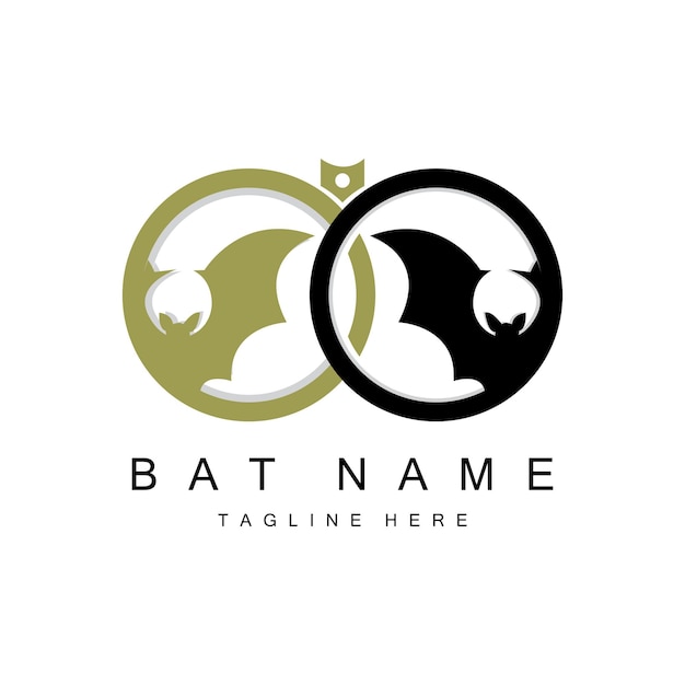 Night animal halloween bat logo vector symbol