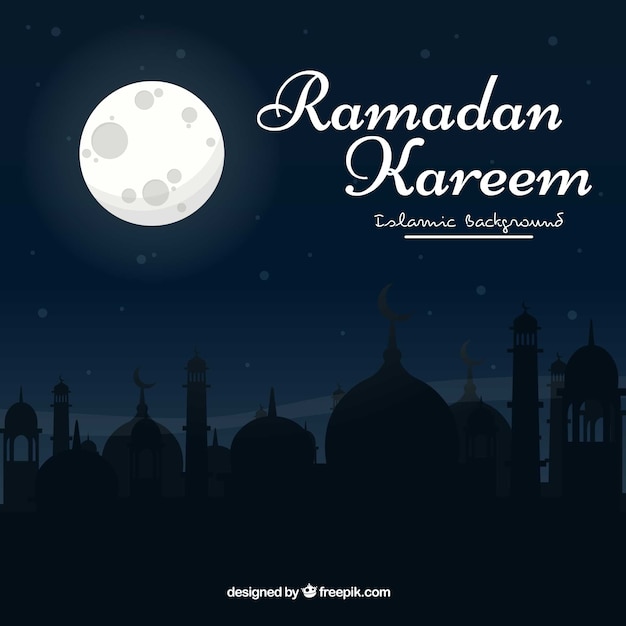 Vector night background of ramadan kareem