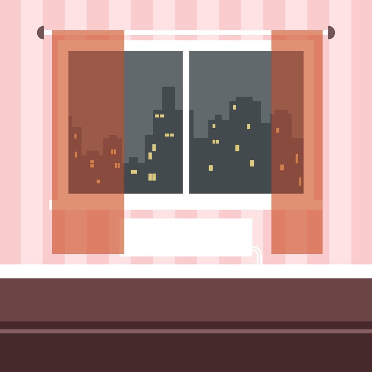 Vector night in the city landscape isolated background