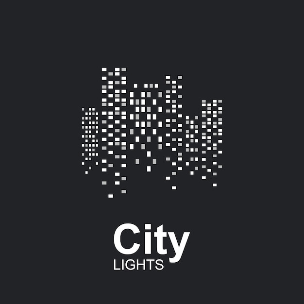 Night city lights icon