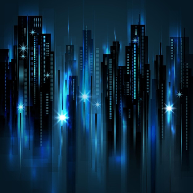 Night city skyline vector illustration