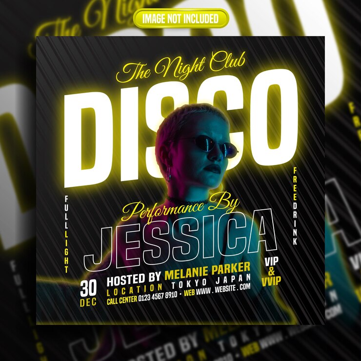 Vector the night club disco social media post