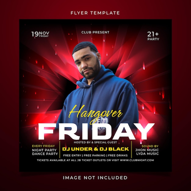 Vector night club flyer template