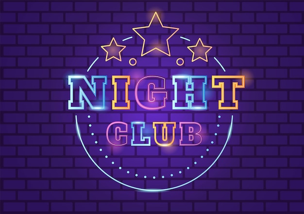 Vector night club interior cartoon illustration for nightlife