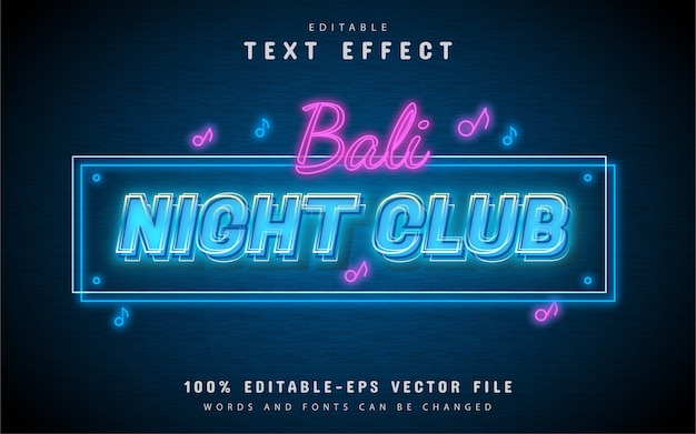 Ночной клуб световой текстовый эффект
