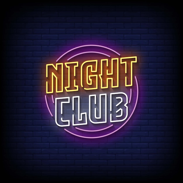 Vector night club neon signs style text vector