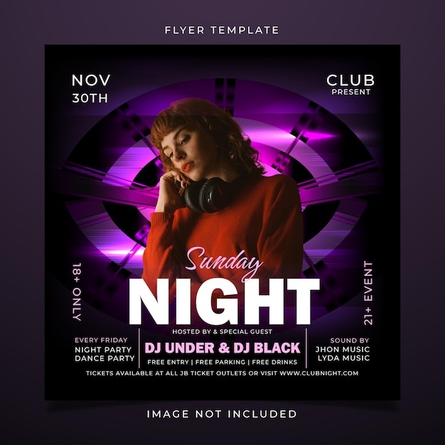 Vector night club party flyer template