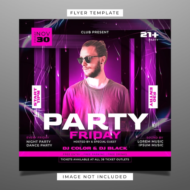 Vector night club party flyer template