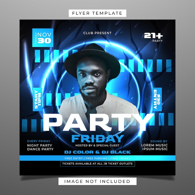 Night club party flyer template