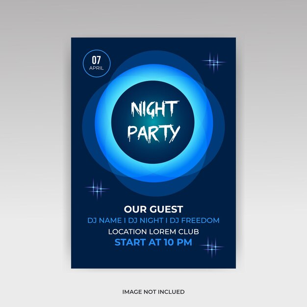 Vector night club party flyer template