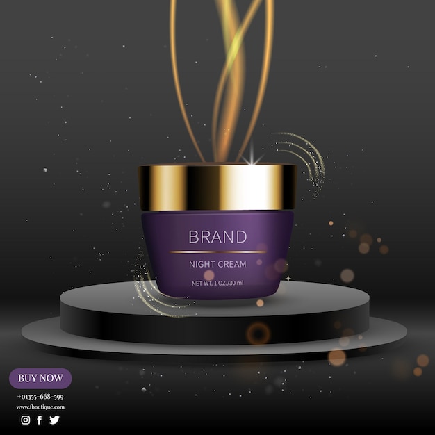 night cream product display on a podium