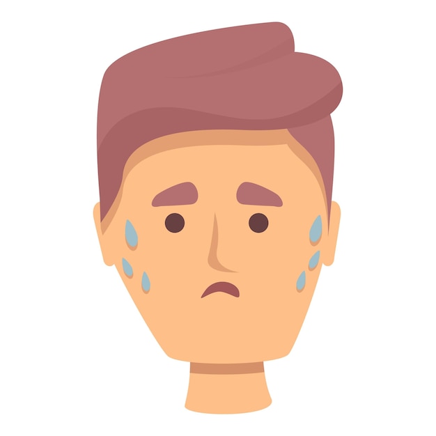 Vector night fear icon cartoon vector stress attack man depression