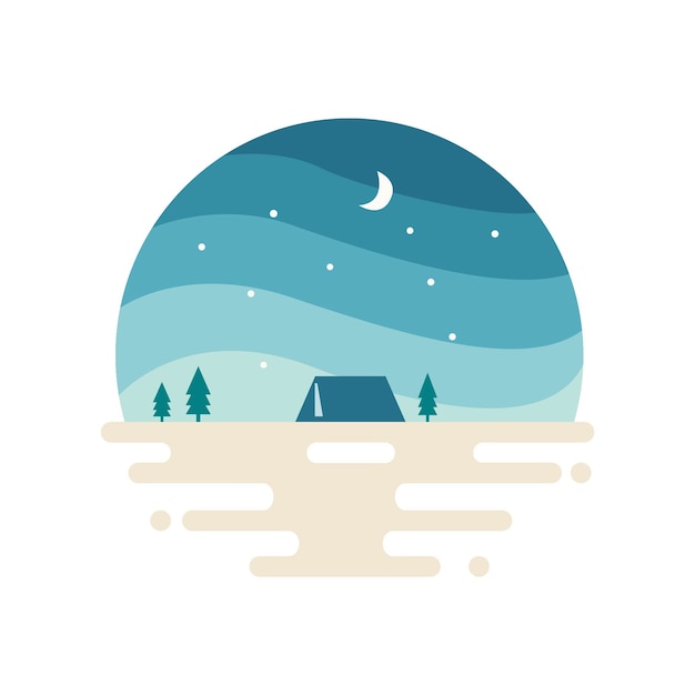 Vector night flat design