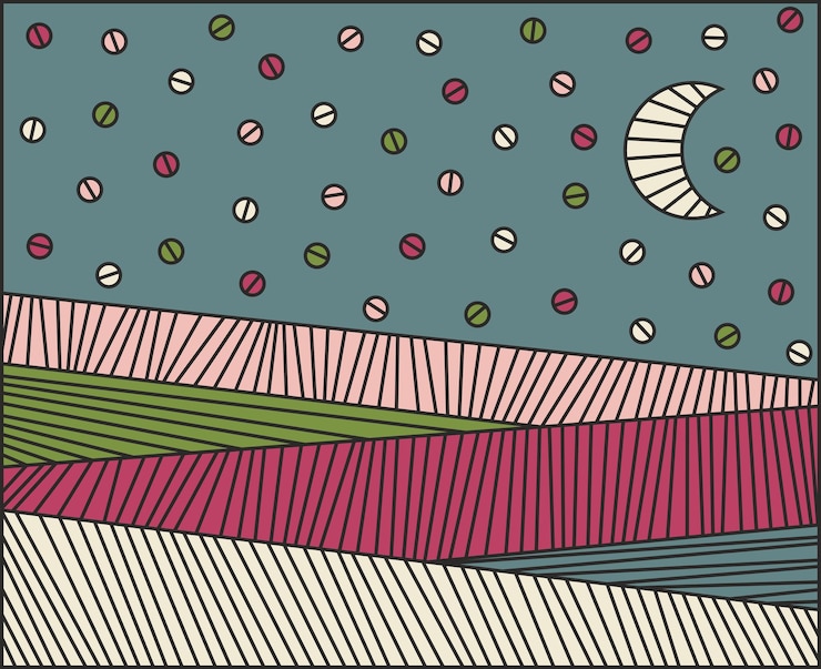 Vector night landscape
