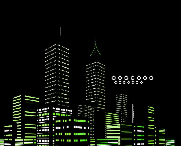 Night modern city vector abstract background