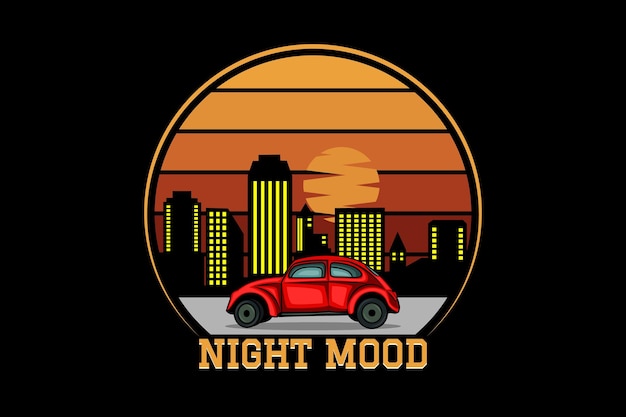 Ночное настроение автомобиль ретро дизайн пейзаж
