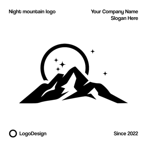 Night mountain logo deign vector for your brand or business