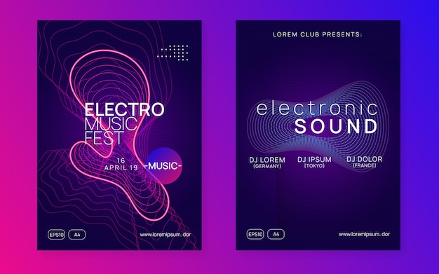 Night music flyer electro dance dj electronic sound fest tech