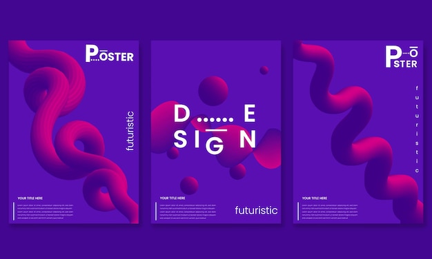 Vector night music party poster template collection with abstract gradient shapes