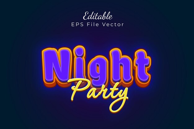 Vector night party editable text effect template halloween night party