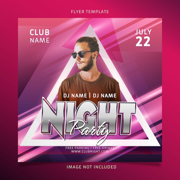 Vector night party flayer template