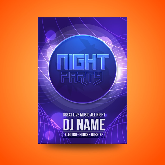 Vector night party flyer design