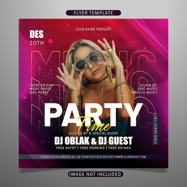 Vector night party flyer template