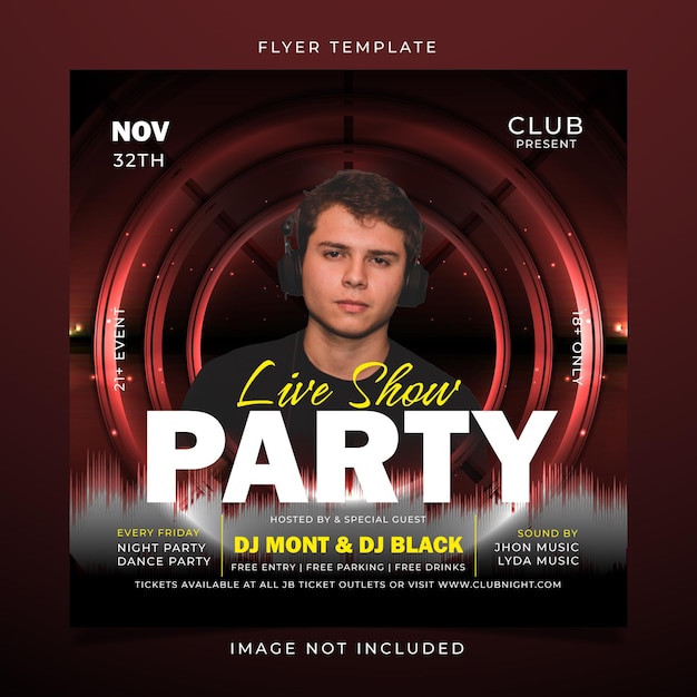 Vector night party flyer template