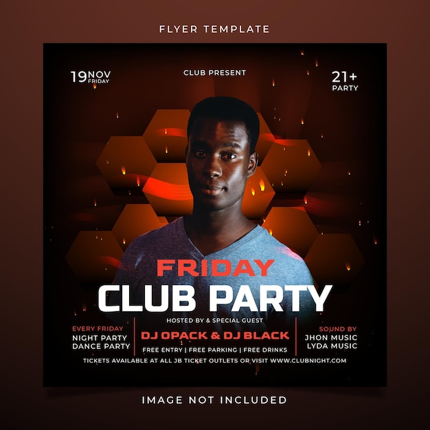 Vector night party flyer template