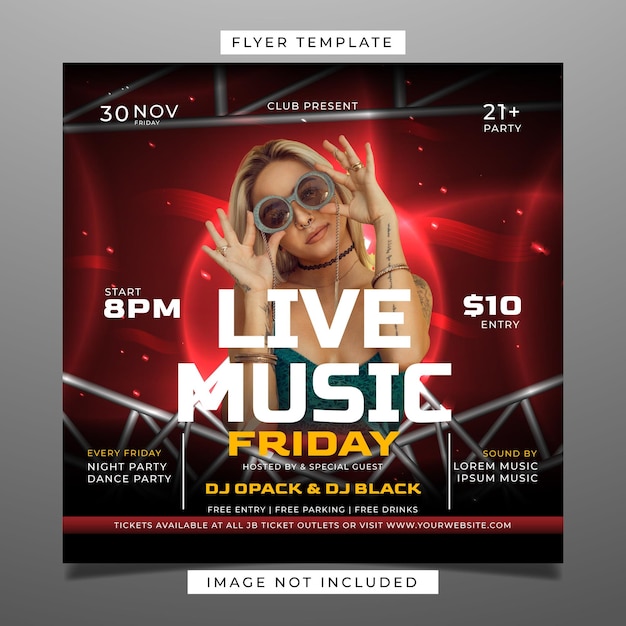 Night party flyer template