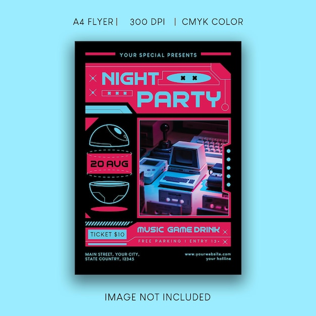 Vector night party flyer