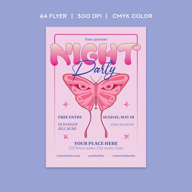 Vector night party flyer