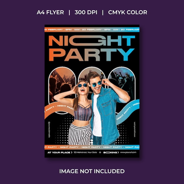 Vector night party flyer