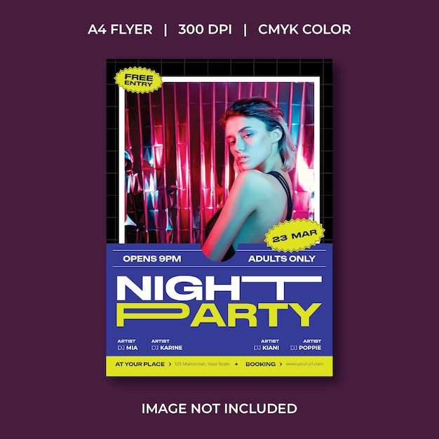 Vector night party flyer