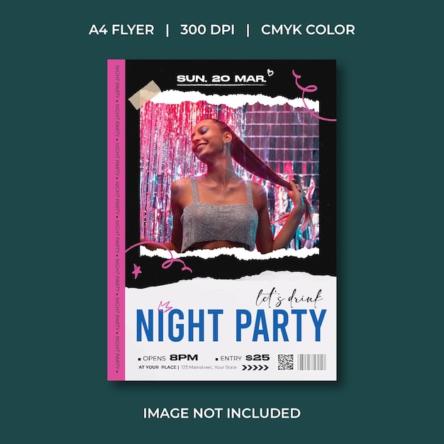 Vector night party flyer