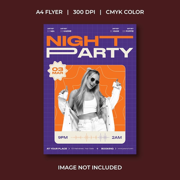 Vector night party flyer