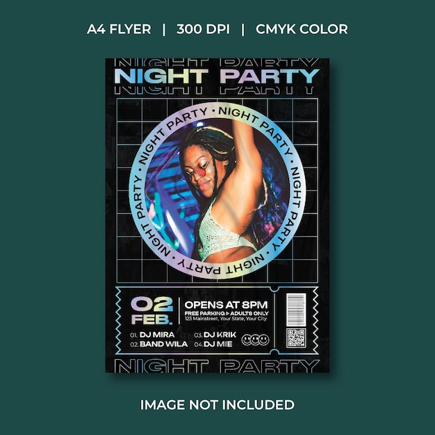 Vector night party flyer