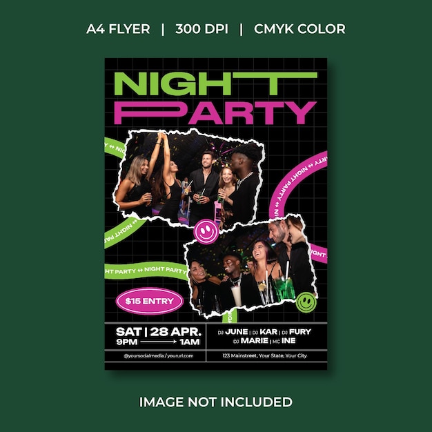 Vector night party flyer